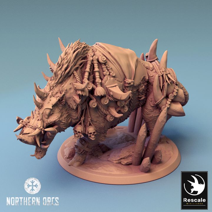 Orc Warrior Riding Beast | Large | Rescale Miniatures | D&D DnD Pathfinder Miniature
