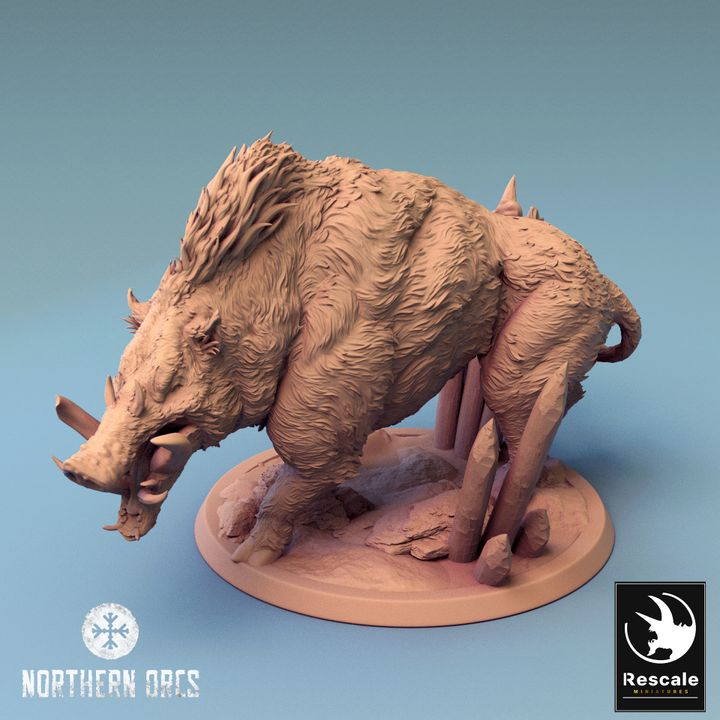 Orc Warrior Riding Beast | Large | Rescale Miniatures | D&D DnD Pathfinder Miniature