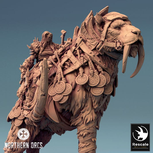 Saber-Toothed Tiger Beast Model | Large | Rescale Miniatures | D&D DnD Pathfinder Miniature
