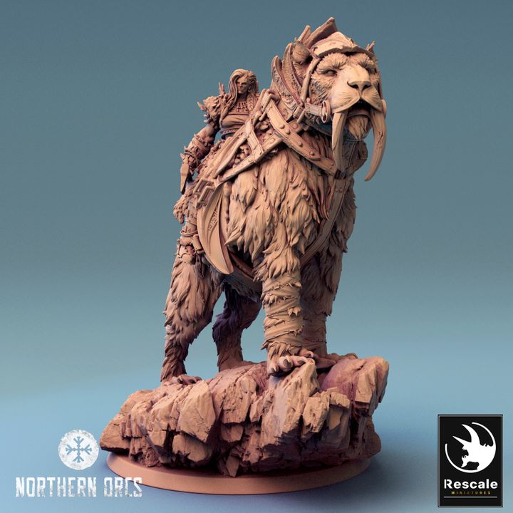 Saber-Toothed Tiger Beast Model | Large | Rescale Miniatures | D&D DnD Pathfinder Miniature