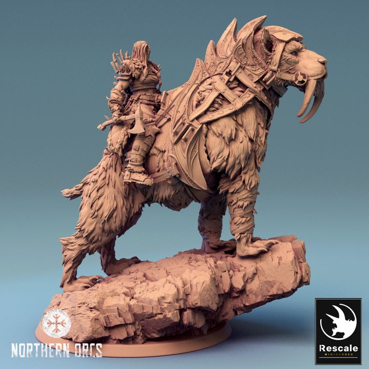 Saber-Toothed Tiger Beast Model | Large | Rescale Miniatures | D&D DnD Pathfinder Miniature