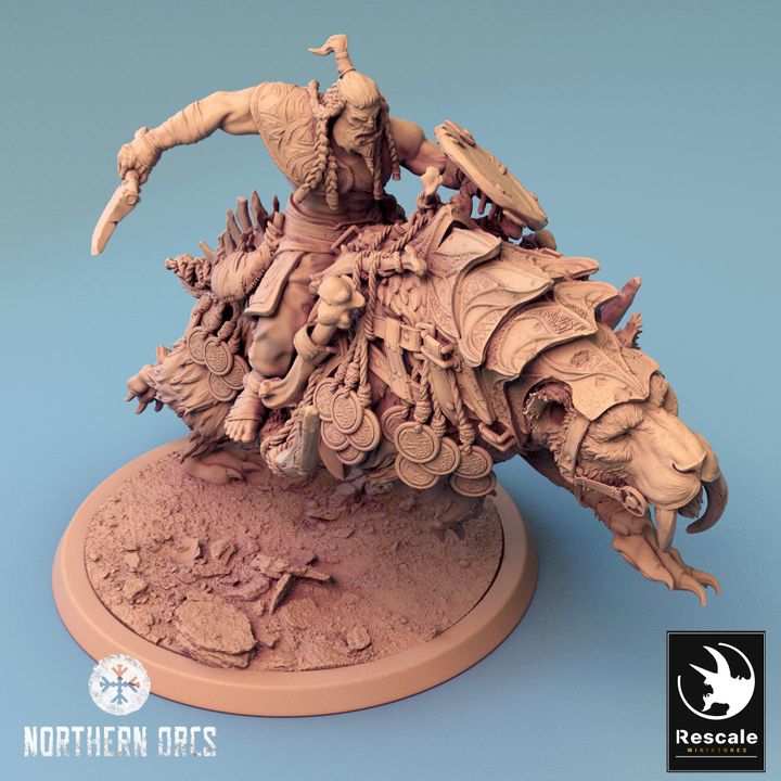 Saber-Toothed Tiger Beast Miniature | Large | Rescale Miniatures | D&D DnD Pathfinder Miniature