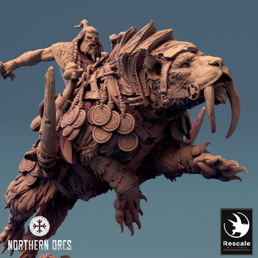 Saber-Toothed Tiger Beast Miniature | Large | Rescale Miniatures | D&D DnD Pathfinder Miniature