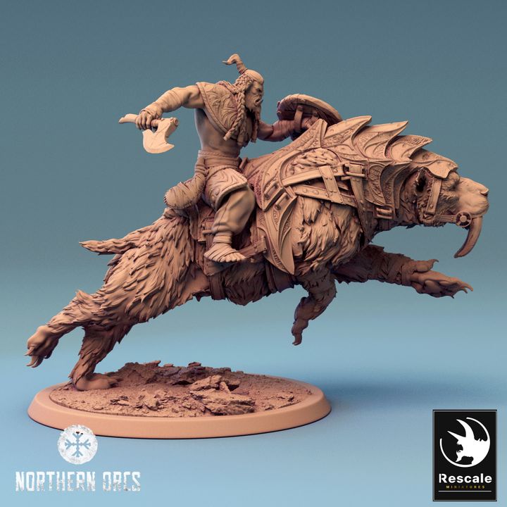 Saber-Toothed Tiger Beast Miniature | Large | Rescale Miniatures | D&D DnD Pathfinder Miniature