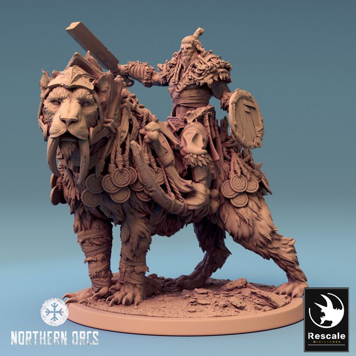 Saber-Toothed Tiger Mount Beast | Large | Rescale Miniatures | D&D DnD Pathfinder Miniature