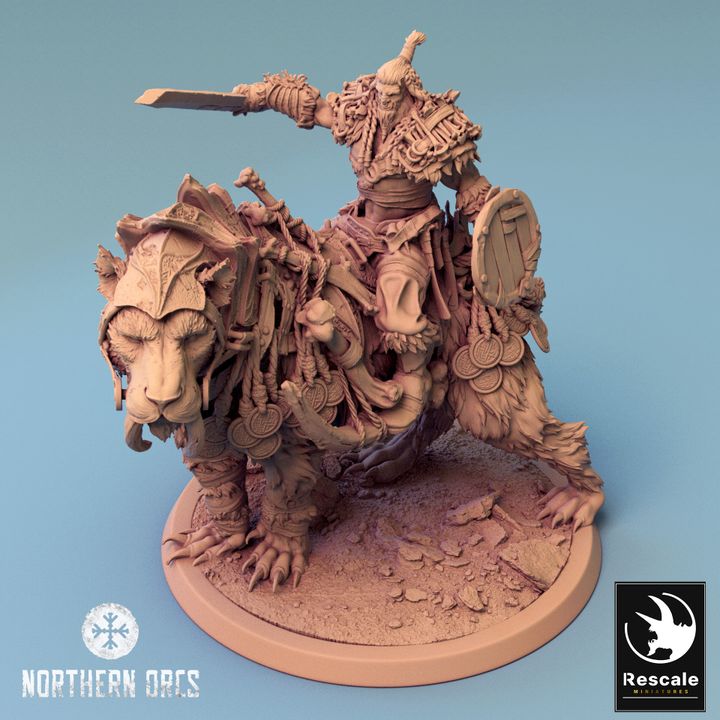 Saber-Toothed Tiger Mount Beast | Large | Rescale Miniatures | D&D DnD Pathfinder Miniature
