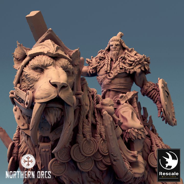 Saber-Toothed Tiger Mount Beast | Large | Rescale Miniatures | D&D DnD Pathfinder Miniature