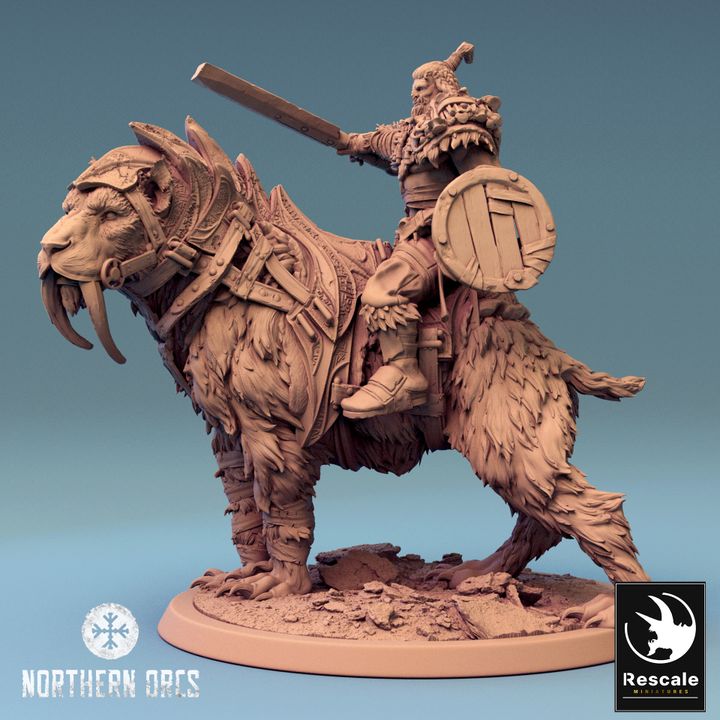 Saber-Toothed Tiger Mount Beast | Large | Rescale Miniatures | D&D DnD Pathfinder Miniature