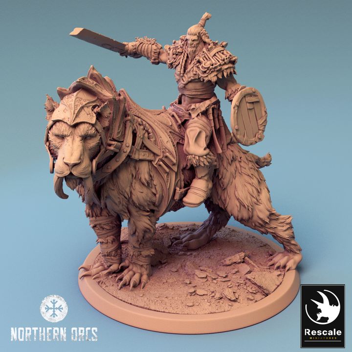 Saber-Toothed Tiger Mount Beast | Large | Rescale Miniatures | D&D DnD Pathfinder Miniature