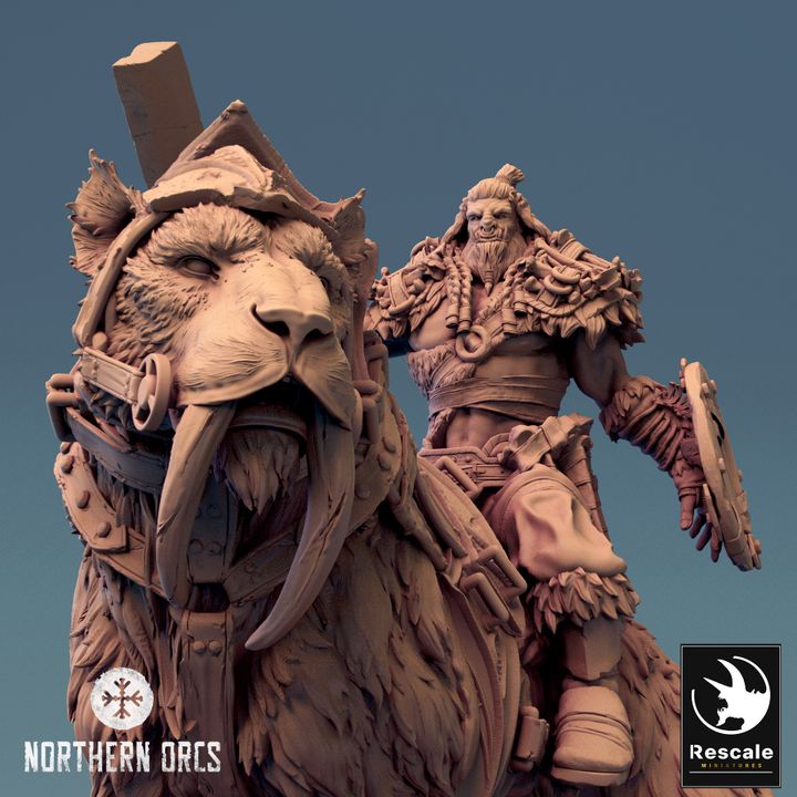 Saber-Toothed Tiger Mount Beast | Large | Rescale Miniatures | D&D DnD Pathfinder Miniature