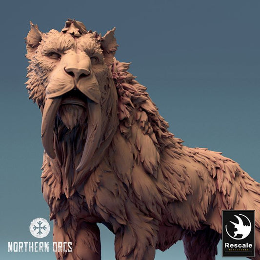 Saber-Toothed Tiger Mount Beast | Large | Rescale Miniatures | D&D DnD Pathfinder Miniature
