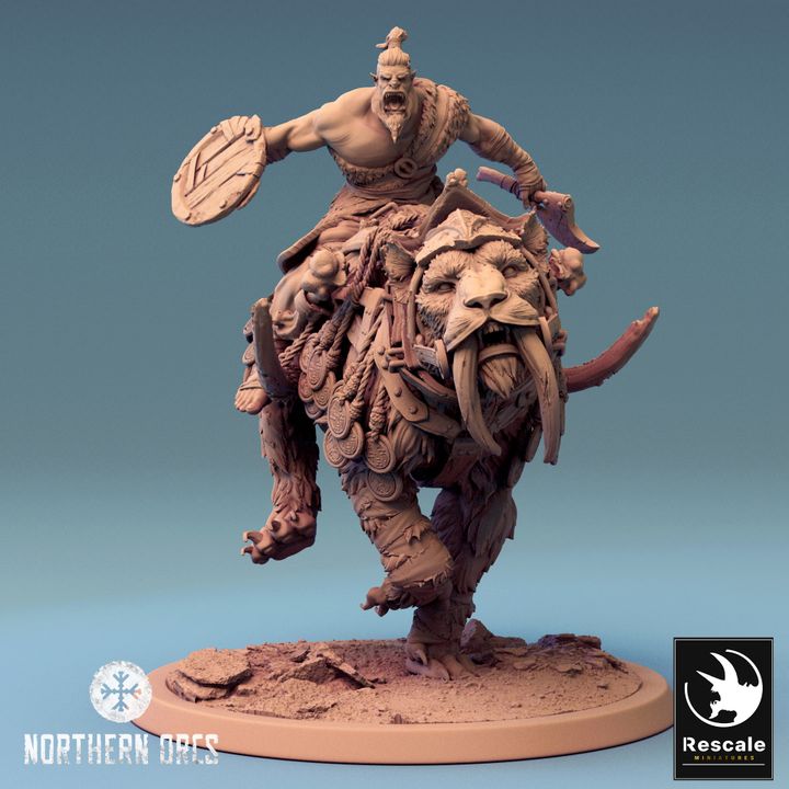 Saber-Toothed Tiger Beasts Wild Large | Rescale Miniatures | D&D DnD Pathfinder Miniature