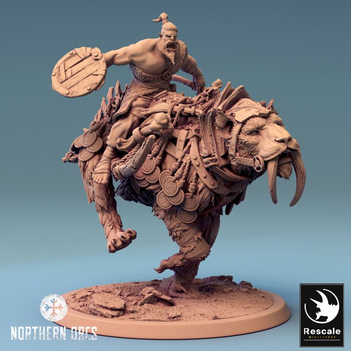 Saber-Toothed Tiger Beasts Wild Large | Rescale Miniatures | D&D DnD Pathfinder Miniature