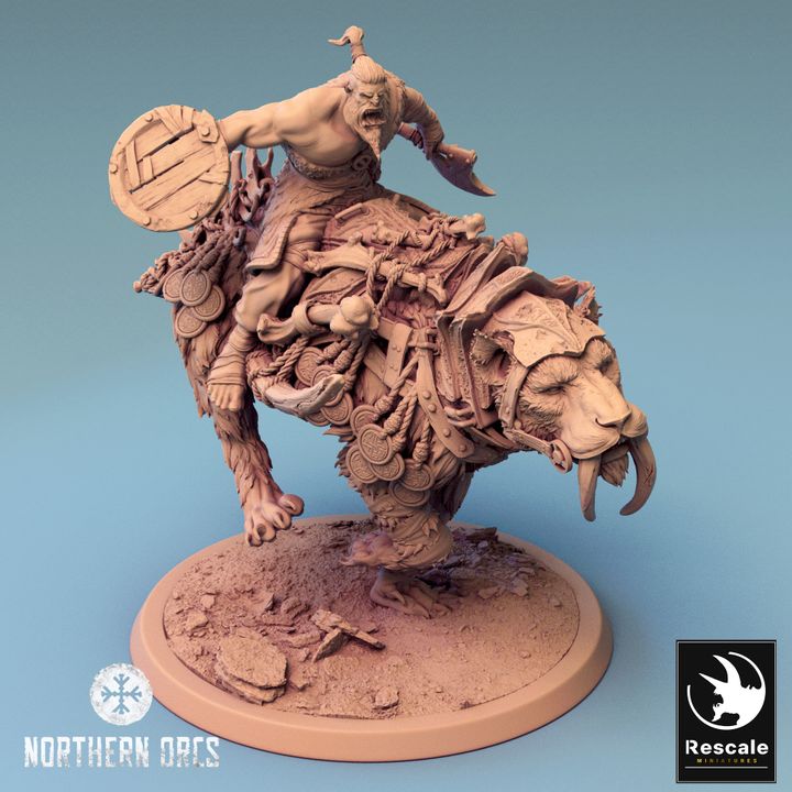 Saber-Toothed Tiger Beasts Wild Large | Rescale Miniatures | D&D DnD Pathfinder Miniature