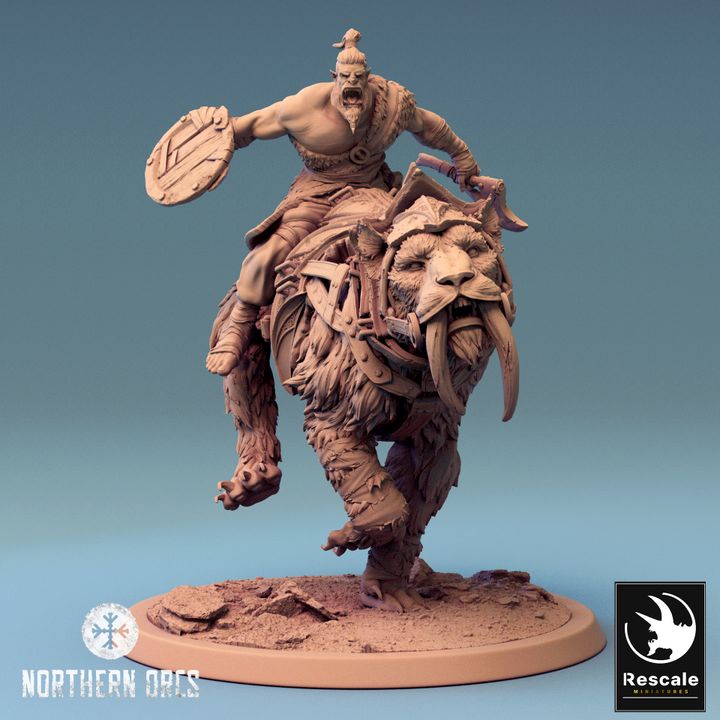 Saber-Toothed Tiger Beasts Wild Large | Rescale Miniatures | D&D DnD Pathfinder Miniature