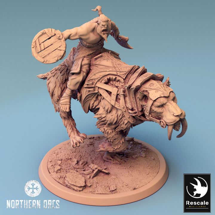 Saber-Toothed Tiger Beasts Wild Large | Rescale Miniatures | D&D DnD Pathfinder Miniature