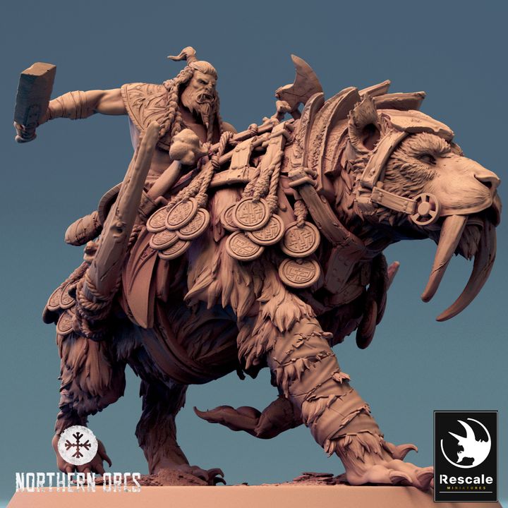 Saber-toothed Tiger Beast Mount | Large | Rescale Miniatures | D&D DnD Pathfinder Miniature