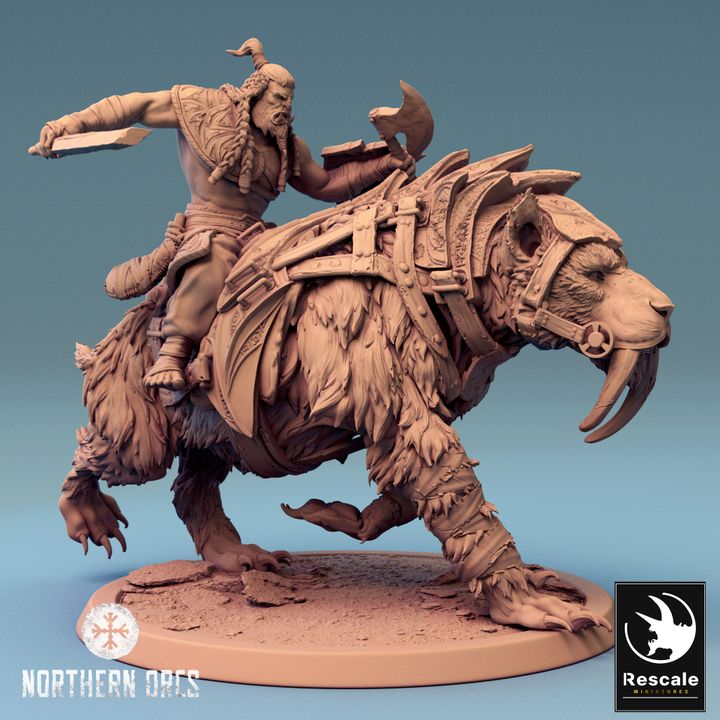 Saber-toothed Tiger Beast Mount | Large | Rescale Miniatures | D&D DnD Pathfinder Miniature