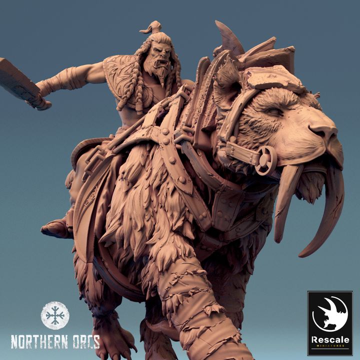 Saber-toothed Tiger Beast Mount | Large | Rescale Miniatures | D&D DnD Pathfinder Miniature