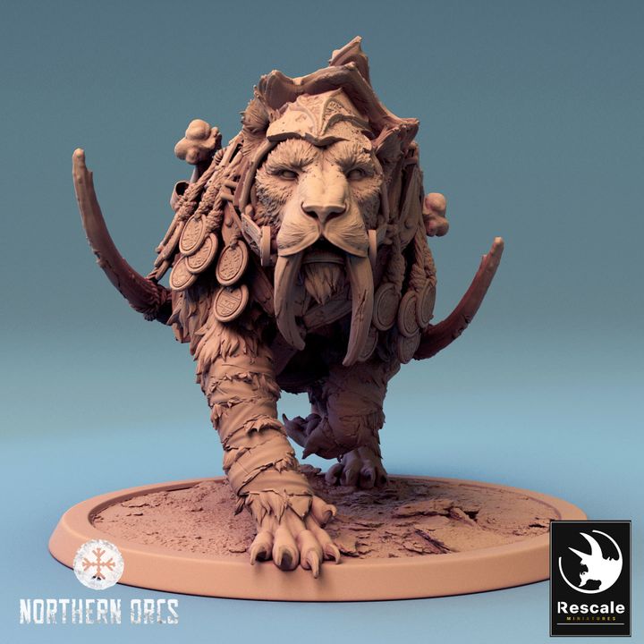 Saber-toothed Tiger Beast Mount | Large | Rescale Miniatures | D&D DnD Pathfinder Miniature