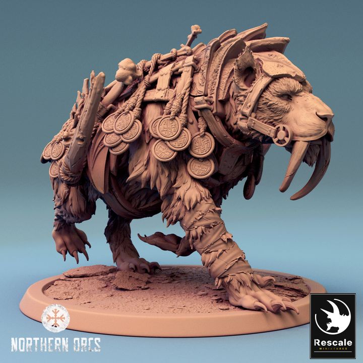 Saber-toothed Tiger Beast Mount | Large | Rescale Miniatures | D&D DnD Pathfinder Miniature