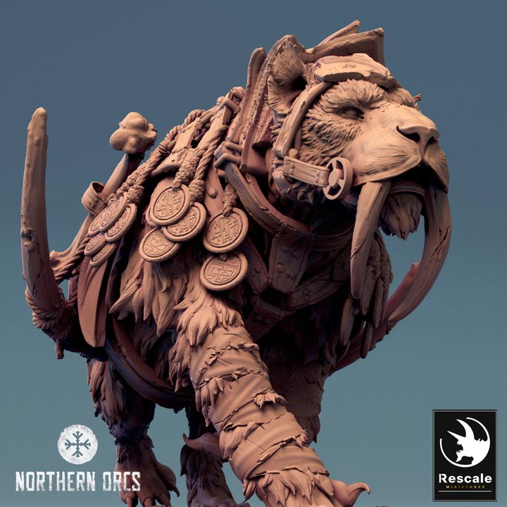 Saber-toothed Tiger Beast Mount | Large | Rescale Miniatures | D&D DnD Pathfinder Miniature