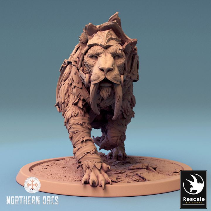 Saber-toothed Tiger Beast Mount | Large | Rescale Miniatures | D&D DnD Pathfinder Miniature