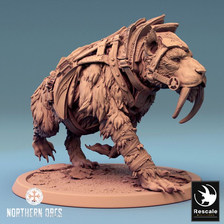 Saber-toothed Tiger Beast Mount | Large | Rescale Miniatures | D&D DnD Pathfinder Miniature