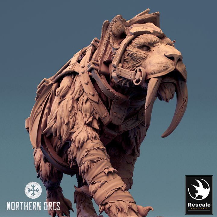 Saber-toothed Tiger Beast Mount | Large | Rescale Miniatures | D&D DnD Pathfinder Miniature
