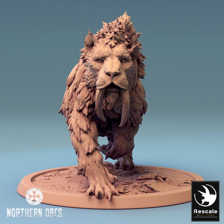Saber-toothed Tiger Beast Mount | Large | Rescale Miniatures | D&D DnD Pathfinder Miniature