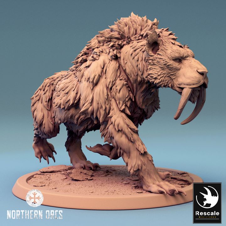 Saber-toothed Tiger Beast Mount | Large | Rescale Miniatures | D&D DnD Pathfinder Miniature