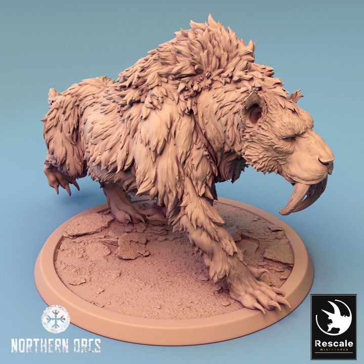 Saber-toothed Tiger Beast Mount | Large | Rescale Miniatures | D&D DnD Pathfinder Miniature