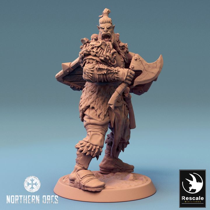 Collection Orc Warrior Axe Soldiers | Medium | Rescale Miniatures | D&D DnD Pathfinder Miniature