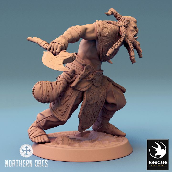Collection Orc Warrior Axe Soldiers | Medium | Rescale Miniatures | D&D DnD Pathfinder Miniature
