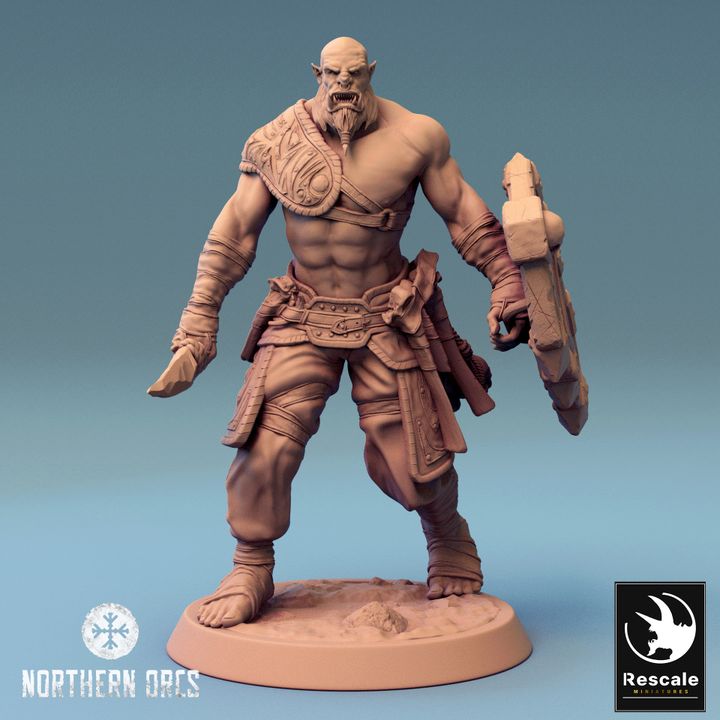 Collection Orc Fighter Dagger-Wielding Warriors | Medium | Rescale Miniatures | D&D DnD Pathfinder Miniature