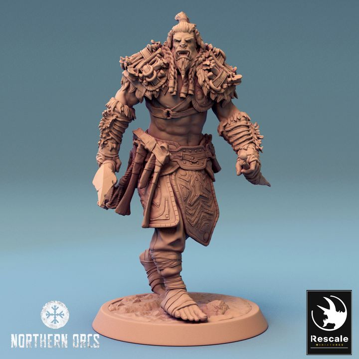 Collection Orc Fighter Dagger-Wielding Warriors | Medium | Rescale Miniatures | D&D DnD Pathfinder Miniature