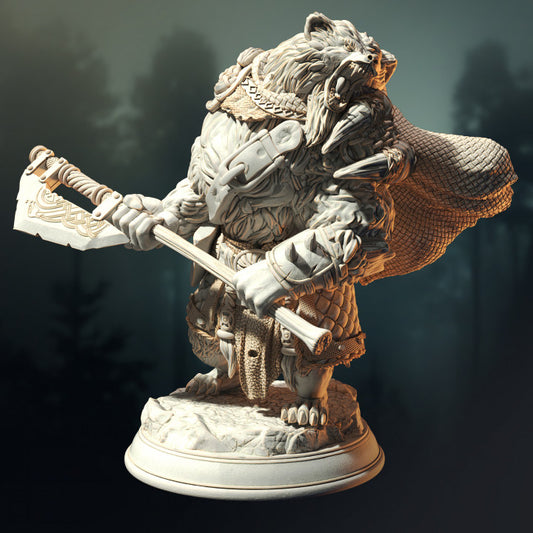 Werebear Barbarian Beasts | Medium | DM Stash | D&D DnD Pathfinder Miniature