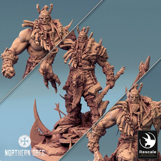 Collection Orc Chieftain Warrior Miniature | Large | Rescale Miniatures | D&D DnD Pathfinder Miniature