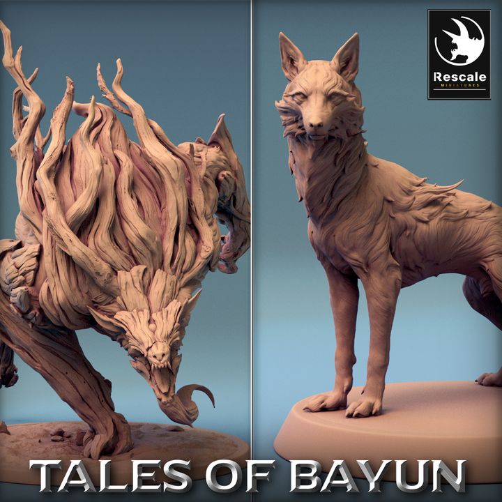 Collection Wood Wolf Werewolf Beasts Monsters | Medium | Rescale Miniatures | D&D DnD Pathfinder Miniature