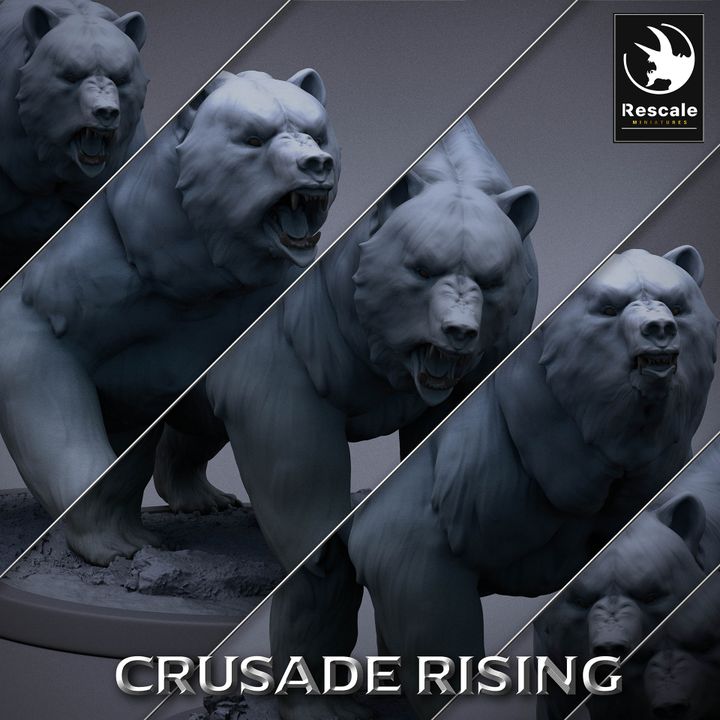 Collection Armored Templar Bears Beasts Guardians | Large | Rescale Miniatures | D&D DnD Pathfinder Miniature