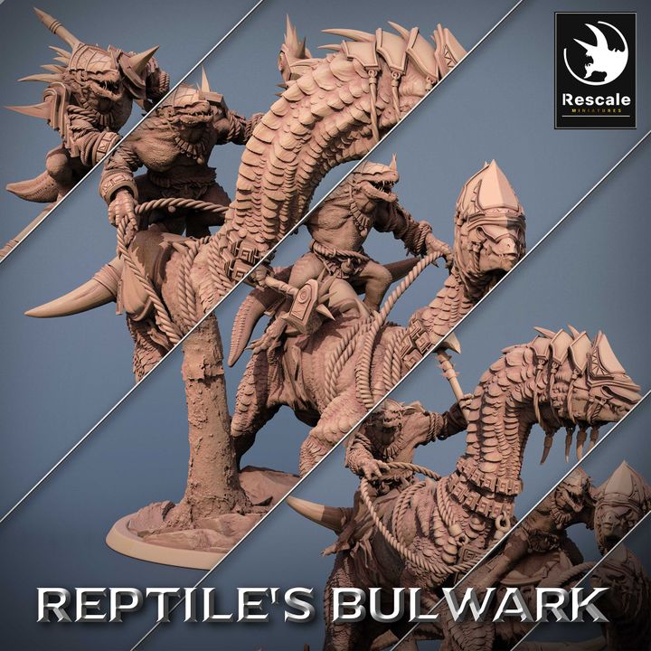 Collection Lizardfolk Reptilian Mount Beasts | Huge | Rescale Miniatures | D&D DnD Pathfinder Miniature