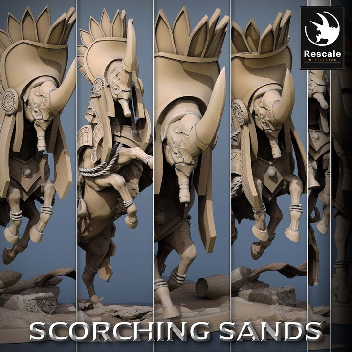 Collection Egyptian War Beast Mount | Large | Rescale Miniatures | D&D DnD Pathfinder Miniature