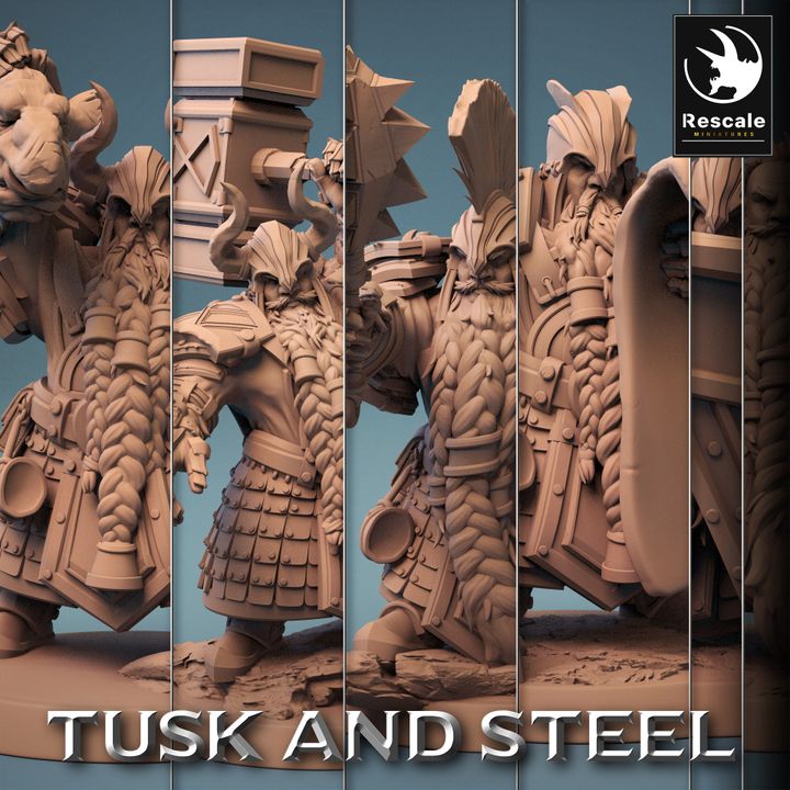 Collection Dwarf Warrior Soldier Collection Medium | Rescale Miniatures | D&D DnD Pathfinder Miniature