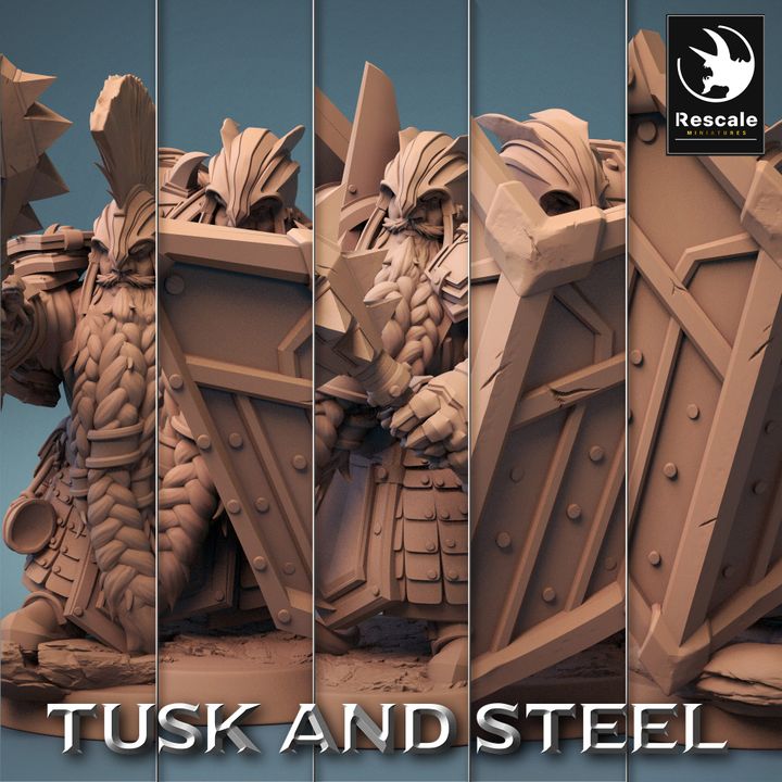 Collection Dwarf Fighter Soldier Mace | Medium | Rescale Miniatures | D&D DnD Pathfinder Miniature