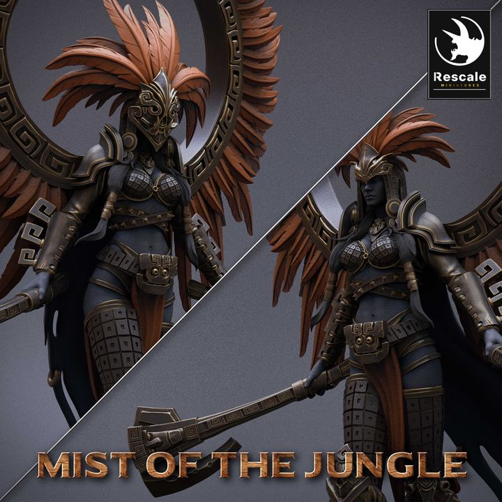 Amazon Warrior Female Barbarian Figure | Medium | Rescale Miniatures | D&D DnD Pathfinder Miniature