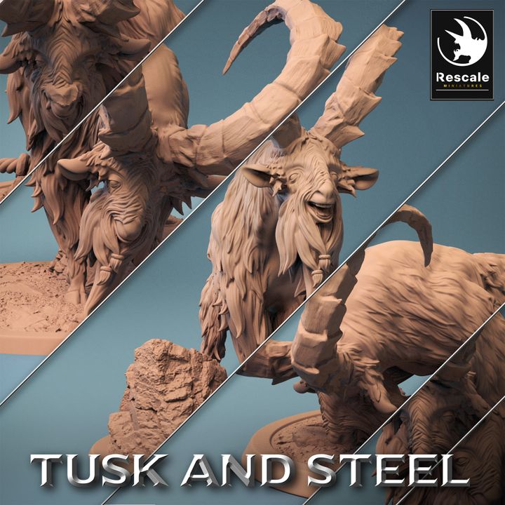 Collection Dwarf Goat Beast Creature | Large | Rescale Miniatures | D&D DnD Pathfinder Miniature