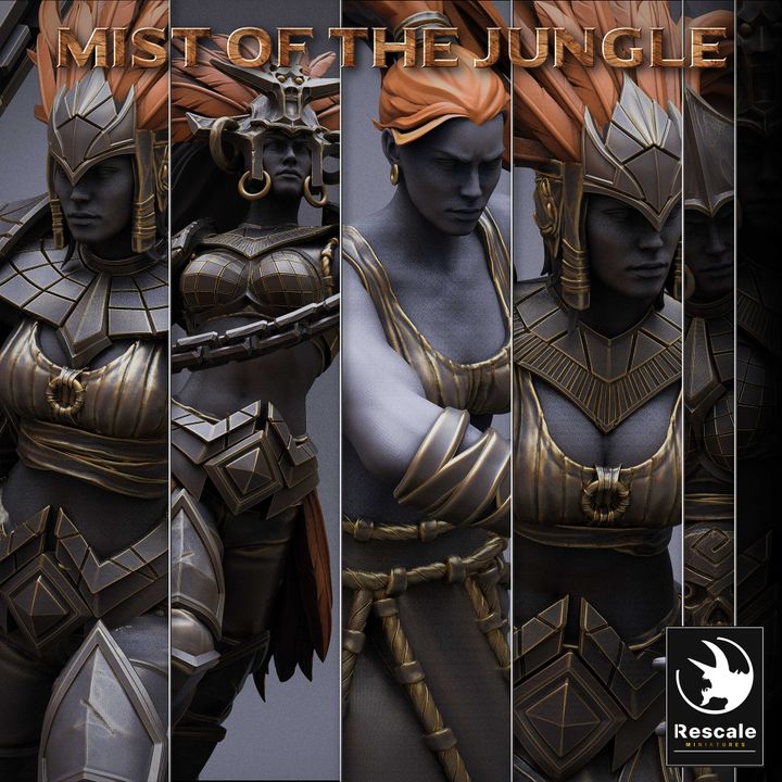 Collection Amazon Warrior Fighter Soldiers | Medium | Rescale Miniatures | D&D DnD Pathfinder Miniature