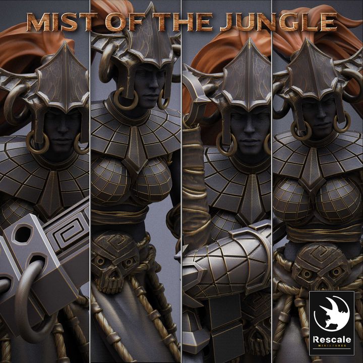 Collection Amazon Fighter Great Sword Warrior | Medium | Rescale Miniatures | D&D DnD Pathfinder Miniature