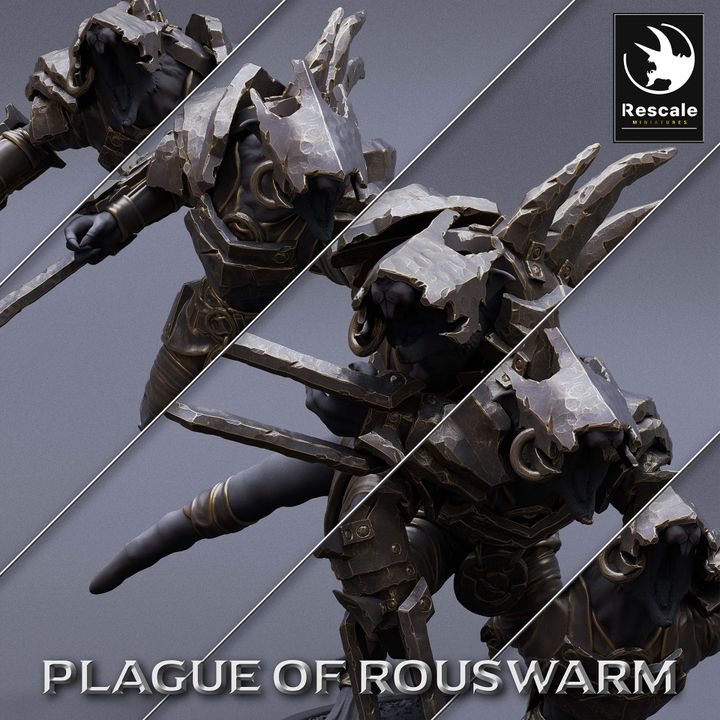 Collection Berserk Infantry Barbarian Fighter Humanoids | Medium | Rescale Miniatures | D&D DnD Pathfinder Miniature