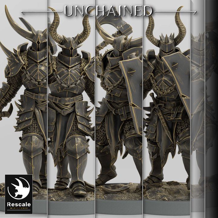 Knight Warrior Armor Horned | Medium | Rescale Miniatures | D&D DnD Pathfinder Miniature
